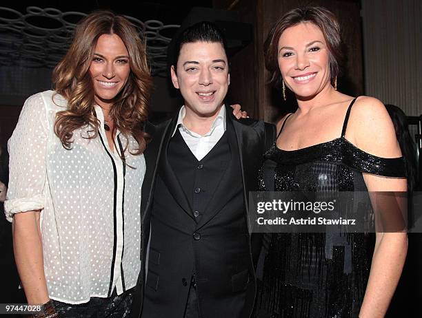 Kelly Killoren Bensimon, fashion designer Malan Breton and Countess LuAnn de Lesseps attend the "Real Housewives of New York City" Season 3 premiere...