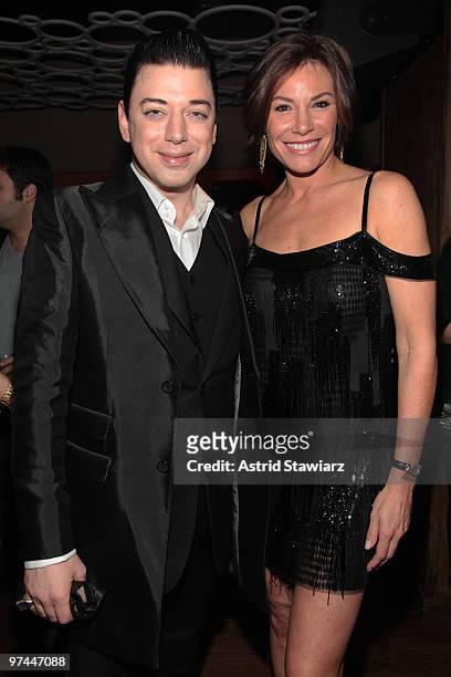 Fashion designer Malan Breton and Countess LuAnn de Lesseps attend the "Real Housewives of New York City" Season 3 premiere party at La Pomme on...