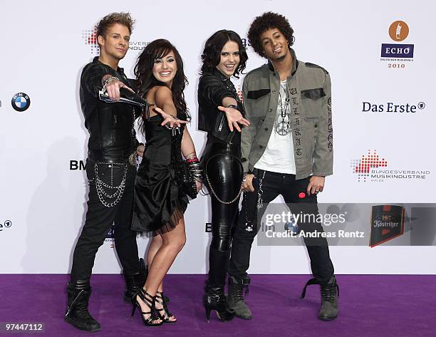 The band Cherona arrive at the Echo award 2010 at Messe Berlin on March 4, 2010 in Berlin, Germany.