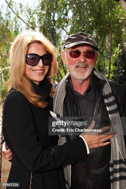 Lynn St. David and Director Norman Jewison at the Canadian Consulate's Oscar Luncheon on March 04, 2010 at the Canadian Residence in Hancock Park,...