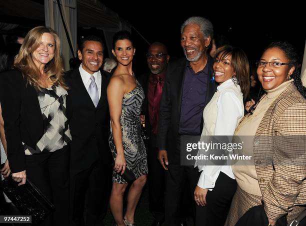 Producer Lori McCreary, Los Angeles Mayor Antonio Villaraigosa, Broadcast journalist Lu Parker, actor Alfonso Freeman, actor Morgan Freeman, Morgana...