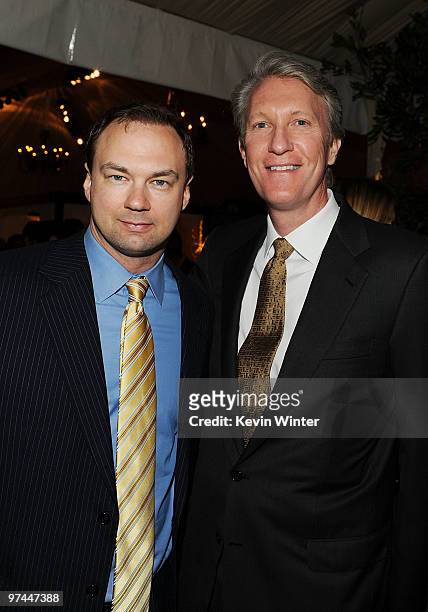 Producers Thomas Tull and Chris McGurk attend The Hollywood Reporter's Nominees' Night Prelude to Oscar presented by Bing and MSN at the Mayor's...