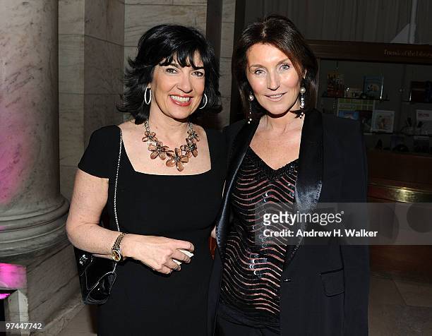 Christiane Amanpour and Cecilia Attias attend the Inaugural Gala Dinner for the Cecilia Attias Foundation for Women hosted by Cecilia Attias, former...