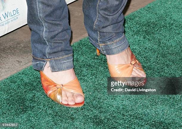 Close-up of actress Elaine Cassidy's shoes as she attends the 5th Annual Oscar Wilde: Honoring The Irish In Film Awards at The Wilshire Ebell Theatre...