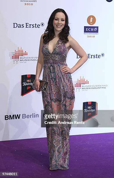 Jasmin Wagner arrives at the Echo award 2010 at Messe Berlin on March 4, 2010 in Berlin, Germany.