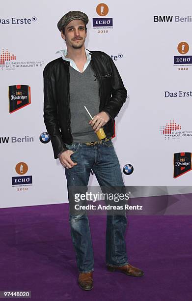 Max von Thun arrives at the Echo award 2010 at Messe Berlin on March 4, 2010 in Berlin, Germany.