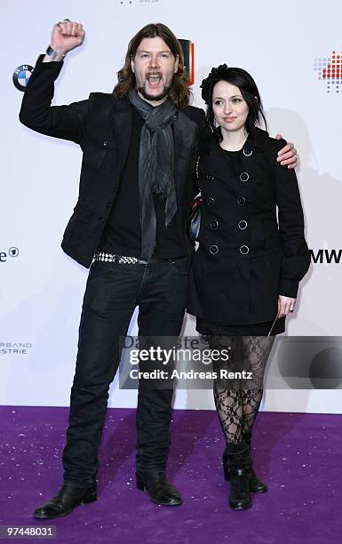 Rea Garvey of the band Reamonn and his wife Josefine arrive at the Echo award 2010 at the Messe Berlin on March 4, 2010 in Berlin, Germany.