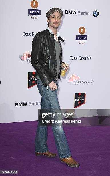 Max von Thun arrives at the Echo award 2010 at Messe Berlin on March 4, 2010 in Berlin, Germany.