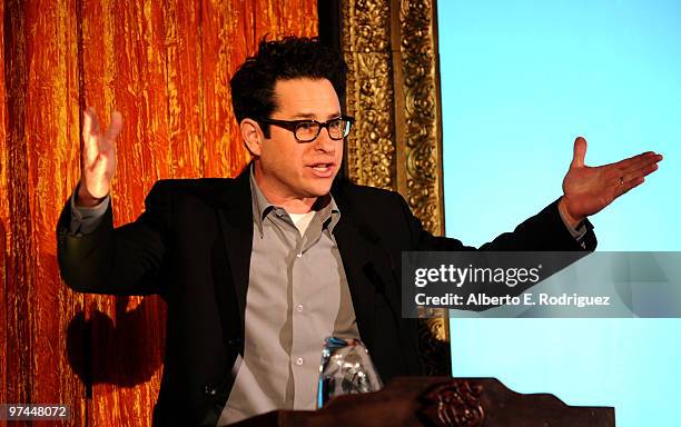 Director/producer/writer J.J. Abrams accepts the Oscar Wilde honorary Irishman award onstage during the 5th Annual 'Oscar Wilde: Honoring The Irish...