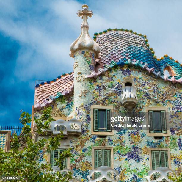 gaudi house in barcelona - antonio gaudi stock pictures, royalty-free photos & images