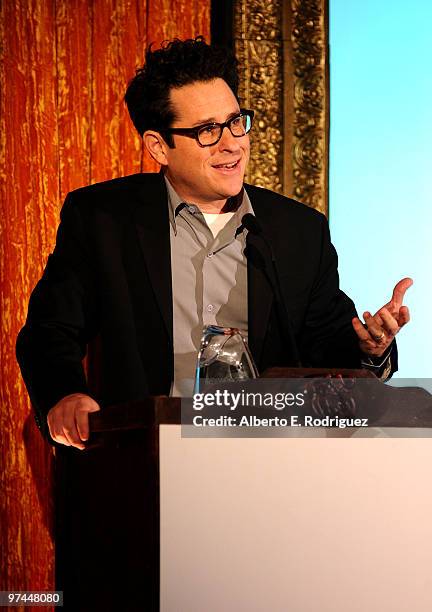 Director/producer/writer J.J. Abrams accepts the Oscar Wilde honorary Irishman award onstage during the 5th Annual 'Oscar Wilde: Honoring The Irish...