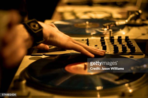 the ones and twos - record scratching stock pictures, royalty-free photos & images