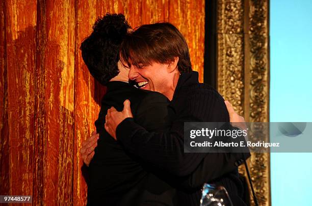 Director/producer/writer J.J. Abrams and actor Tom Cruise onstage during the 5th Annual 'Oscar Wilde: Honoring The Irish In Film' held at the...