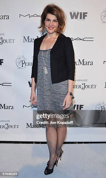 Actress Nia Vardalos arrives at the 3rd Annual Women In Film Pre-Oscar Party at a private residence on March 4, 2010 in Los Angeles, California.