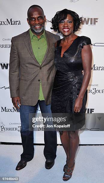 Actress Viola Davis and husband actor Julius Tennon arrive at the 3rd Annual Women In Film Pre-Oscar Party at a private residence on March 4, 2010 in...