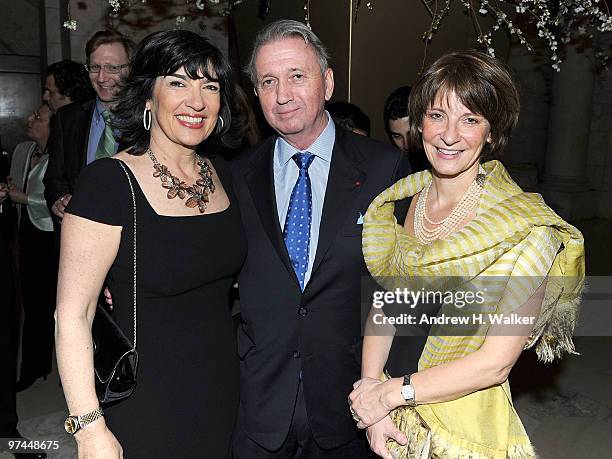 Christiane Amanpour, Terje Roed-Larsen and Mona Juul attend the Inaugural Gala Dinner for the Cecilia Attias Foundation for Women hosted by Cecilia...