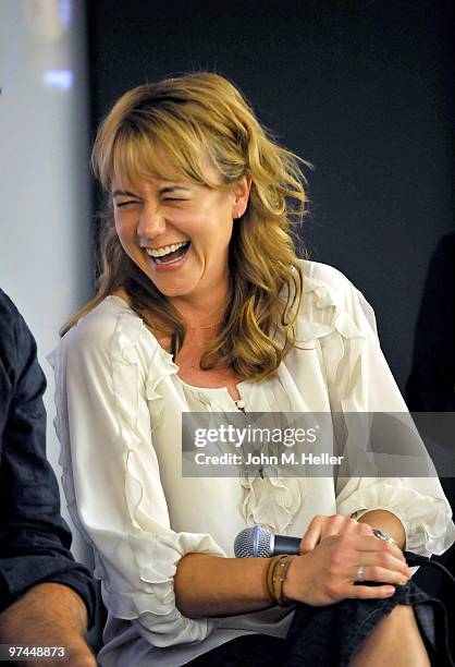 Actress Megyn Price attends the CBS "Rules Of Engagement" meet the cast event at the Apple Store Third Street Promenade on March 4, 2010 in Santa...