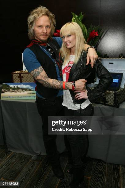 Matt Sorum and Ace Harper at Backstage Creations Celebrity Retreat at Haven360 at Andaz Hotel on March 4, 2010 in West Hollywood, California.