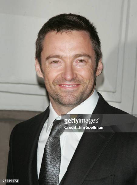 Actor Hugh Jackman attends the opening night of "A Behanding In Spokane" on Broadway at the Gerald Schoenfeld Theatre on March 4, 2010 in New York...