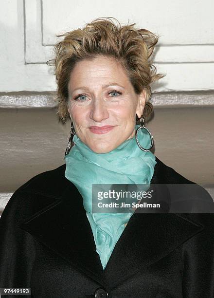 Actress Edie Falco attends the opening night of "A Behanding In Spokane" on Broadway at the Gerald Schoenfeld Theatre on March 4, 2010 in New York...