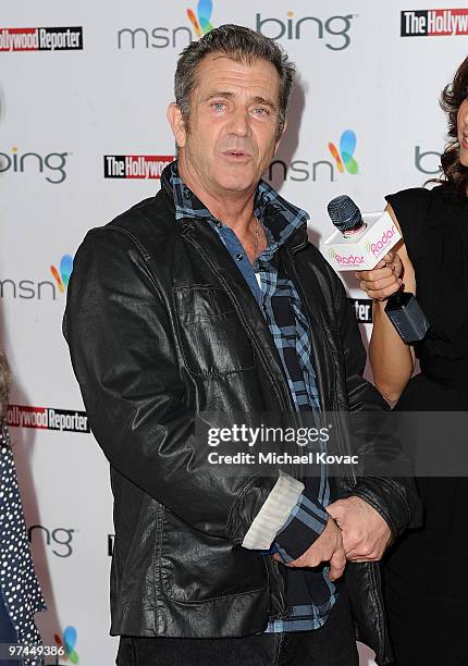 Actor Mel Gibson attends The Hollywood Reporter's Academy Awards Nominees' Cocktail Reception at The Getty House on March 4, 2010 in Los Angeles,...