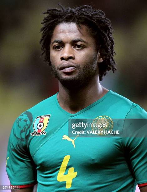 Cameroon's Alexandre Song poses before the friendly football match Italy vs Cameroon, on March 03, 2010 at Louis II stadium in Monaco. AFP PHOTO...