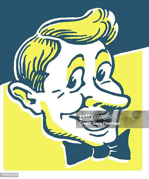 a cartoon style vintage drawing of a man - pinocchio stock illustrations