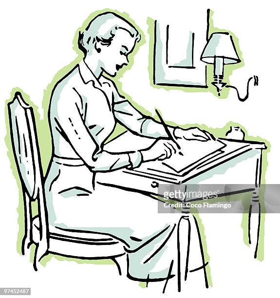 239 Woman Writing Letter High Res Illustrations - Getty Images