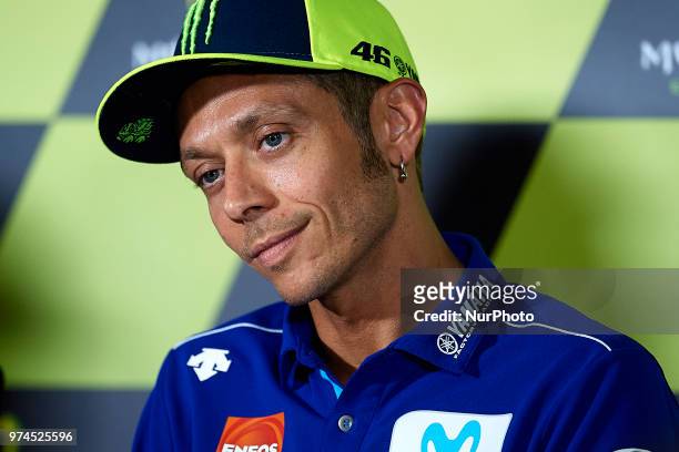 Valentino Rossi of Italy and Movistar Yamaha MotoGP during the press conference before of the Gran Premi Monster Energy de Catalunya, Circuit of...