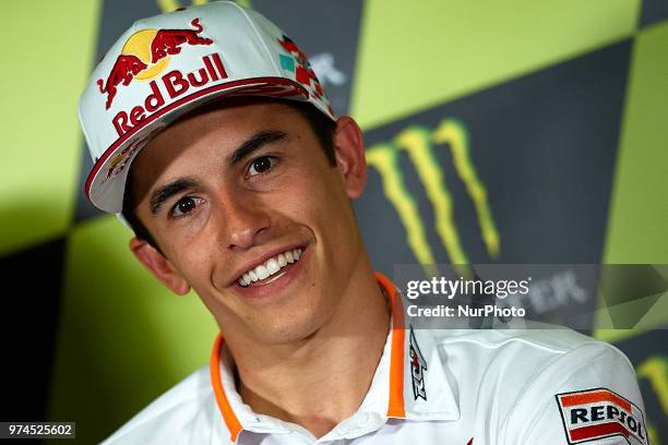 Marc Marquez of Spain and Repsol Honda Teamduring the press conference before of the Gran Premi Monster Energy de Catalunya, Circuit of Catalunya,...