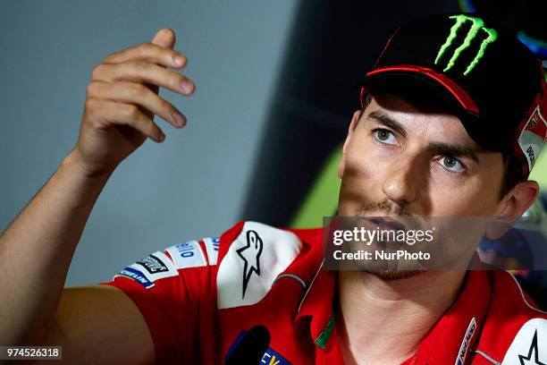 Jorge Lorenzo of Spain and Ducati Team during the press conference before of the Gran Premi Monster Energy de Catalunya, Circuit of Catalunya,...