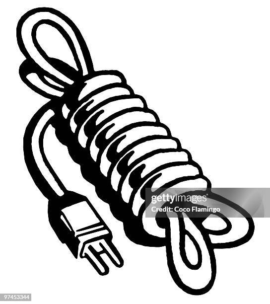 a black and white version of a wrapped cable - storage facility stock illustrations