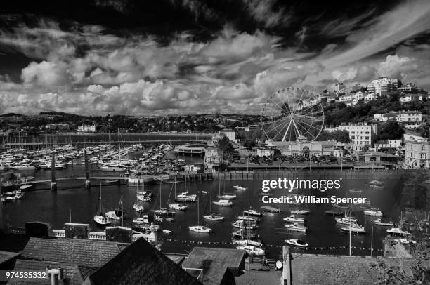 boats in harbor - alloy wheel stock pictures, royalty-free photos & images