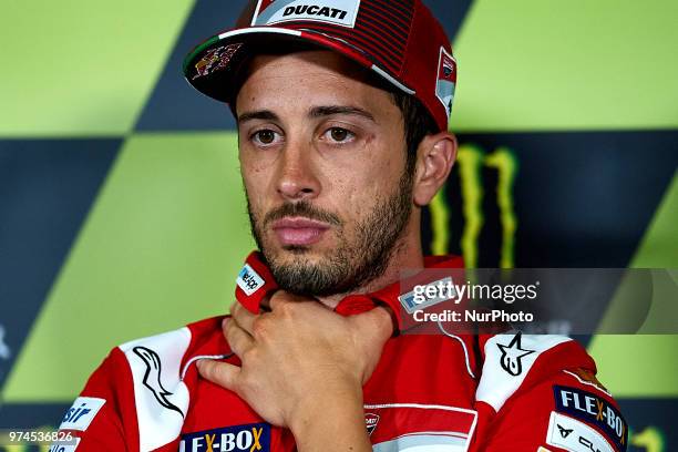 Andrea Dovizioso of Italy and Ducati Team during the press conference before of the Gran Premi Monster Energy de Catalunya, Circuit of Catalunya,...