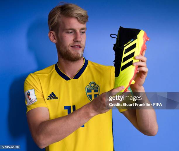 Filip Helander of Sweden poses for a photograph during the official FIFA World Cup 2018 portrait session at on June 13, 2018 in Gelendzhik, Russia.