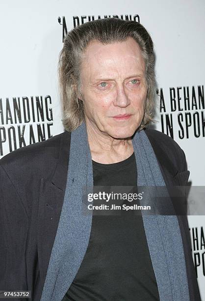 Actor Christopher Walken attends the opening night party for "A Behanding In Spokane" on Broadway at Bar Americain on March 4, 2010 in New York City.