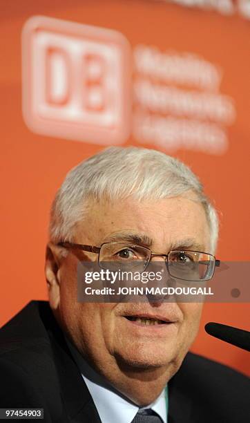 President of the German football association Theo Zwanziger addresses a press conference in the southern German city of Munich on March 3, 2010 to...