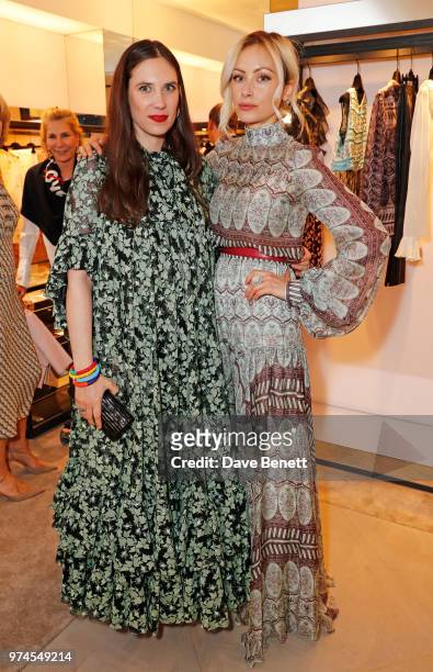 Tatiana Santo Domingo and Camilla al-Fayed attend the Giambattista Valli London store opening on Sloane Street on June 14, 2018 in London, England.