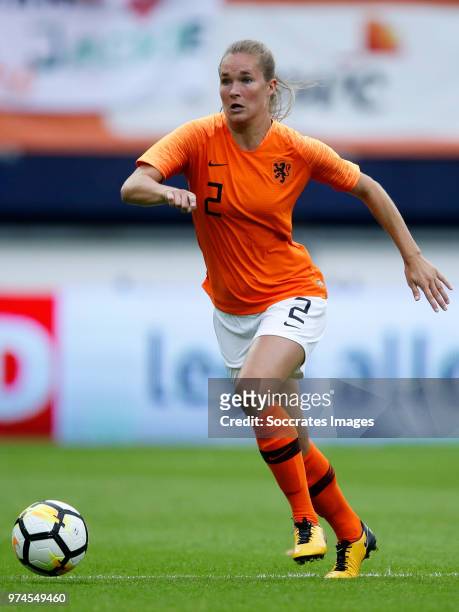Desiree van Lunteren of Holland Women during the World Cup Qualifier Women match between Holland v Slovakia at the Abe Lenstra Stadium on June 12,...