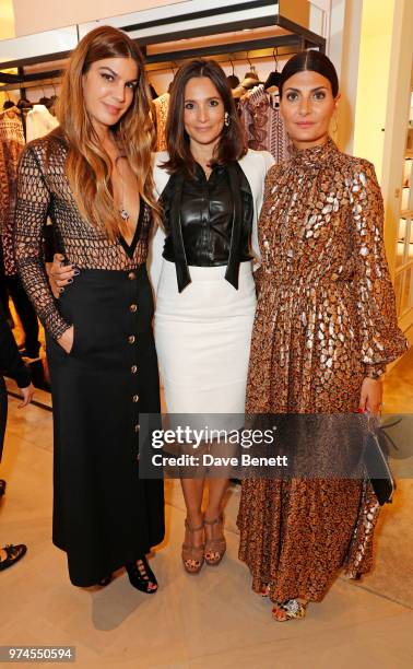 Bianca Brandolini d'Adda, Astrid Munoz and Giovanna Battaglia Engelbert attend the Giambattista Valli London store opening on Sloane Street on June...