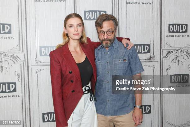 Betty Gilpin and Marc Maron visit Build Series to discuss "GLOW" at Build Studio on June 14, 2018 in New York City.