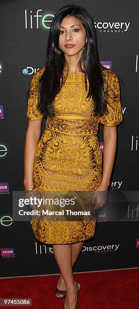 Reshma Shetty attends the premiere of Discovery Chanel's " Life" at Alice Tully Hall, Lincoln Center on March 4, 2010 in New York, New York.