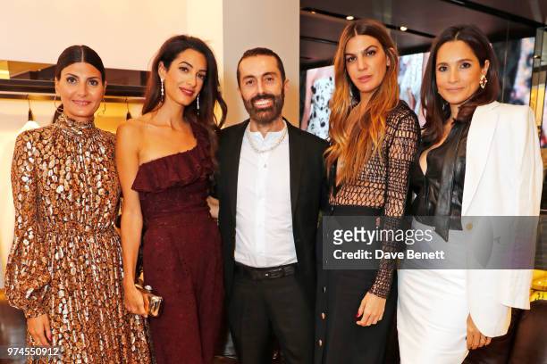 Giovanna Battaglia Engelbert, Amal Clooney, Giambattista Valli, Bianca Brandolini d'Adda and Astrid Munoz attend the Giambattista Valli London store...