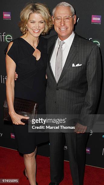 Paula Zahn and date attend the premiere of Discovery Chanel's " Life" at Alice Tully Hall, Lincoln Center on March 4, 2010 in New York, New York.