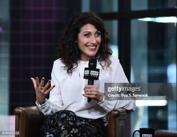 Actress Lisa Edelstein visits Build Series to promote "Girlfriend's Guide to Divorce" at Build Studio on June 14, 2018 in New York City.