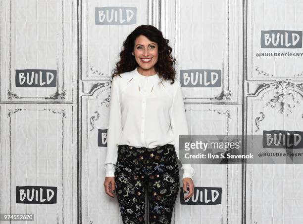 Actress Lisa Edelstein visits Build Series to promote "Girlfriend's Guide to Divorce" at Build Studio on June 14, 2018 in New York City.