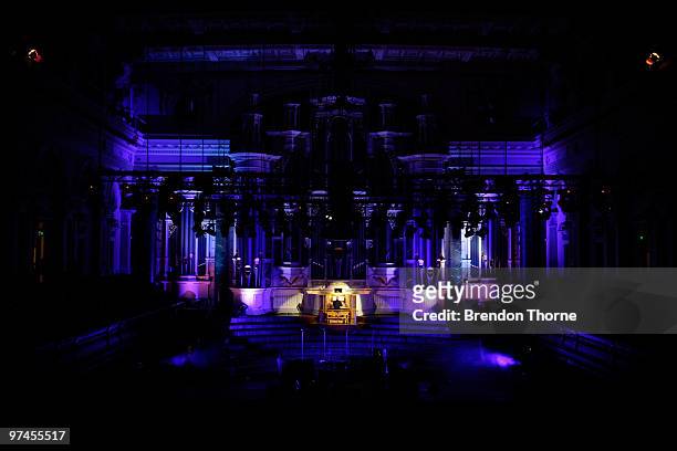 Town Hall organist Robert Ampt performs at the gala concert celebrating the reopening of Sydney Town Hall after a major 18-month renovation, at...