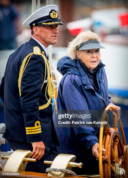 Princess Beatrix of The Netherlands attends a celebration for the 100th anniversary of the Zuiderzeewet on June 14, 2018 in Lelystad, Netherlands....