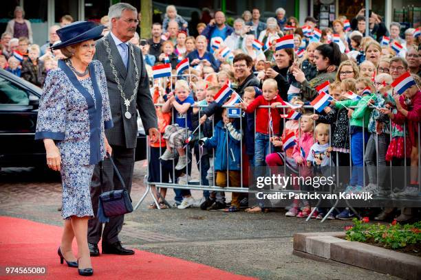 Princess Beatrix of The Netherlands attends a celebration for the 100th anniversary of the Zuiderzeewet on June 14, 2018 in Lelystad, Netherlands....