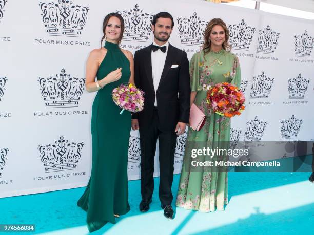 Prince Carl Phillip of Sweden, Princess Sofia of Sweden, and Princess Madeliene of Sweden attend the 2018 Polar Music Prize award ceremony at the...